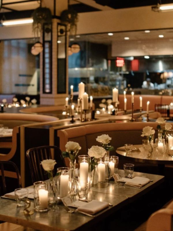 Corporate event candle setup